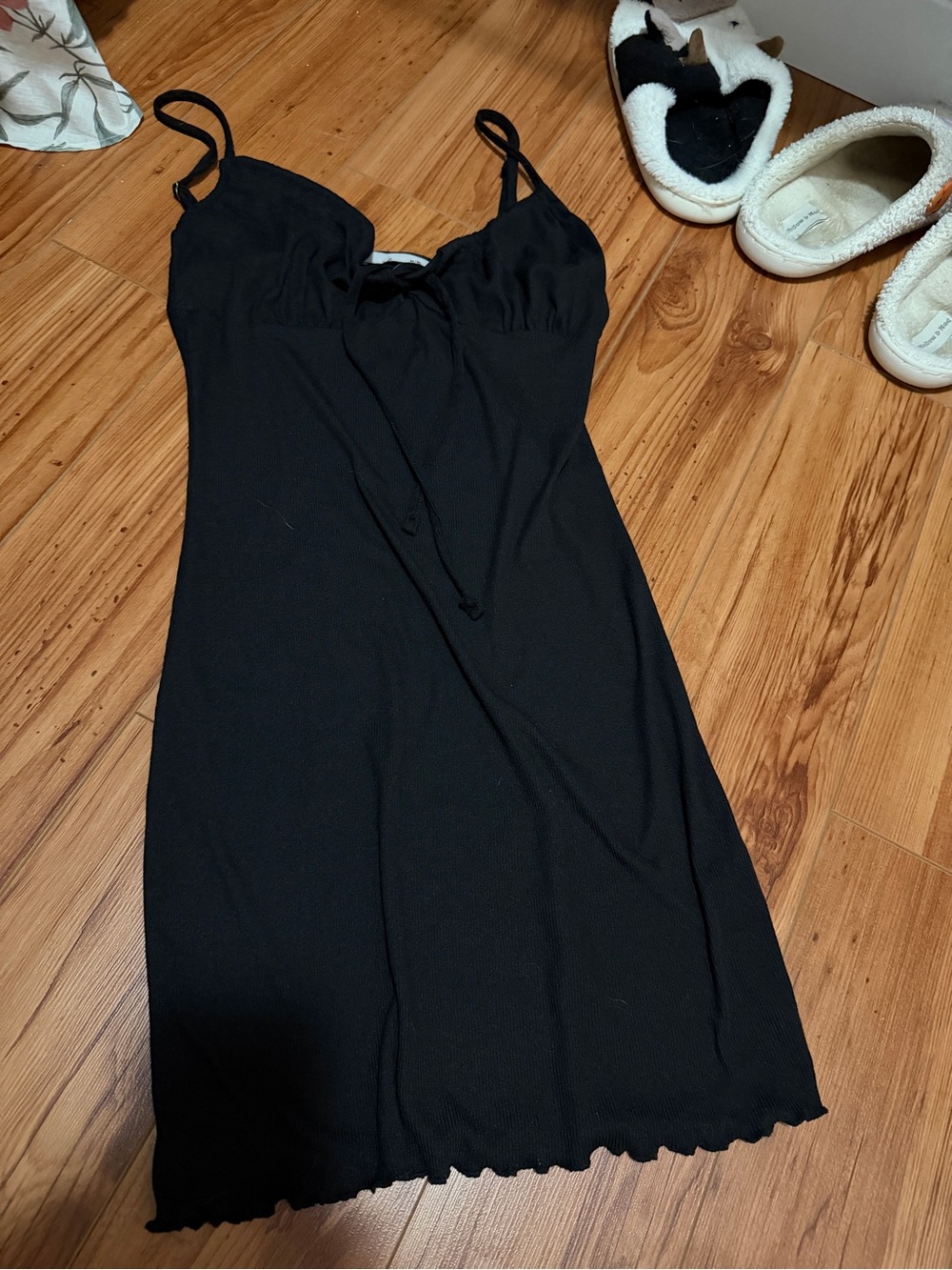 Bluenotes Black Spaghetti-Strap Mini Slip Dress